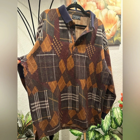 Authentic Burberry multicolor longsleeve polo shirts size L/XL (runs big) - Picture 4 of 12